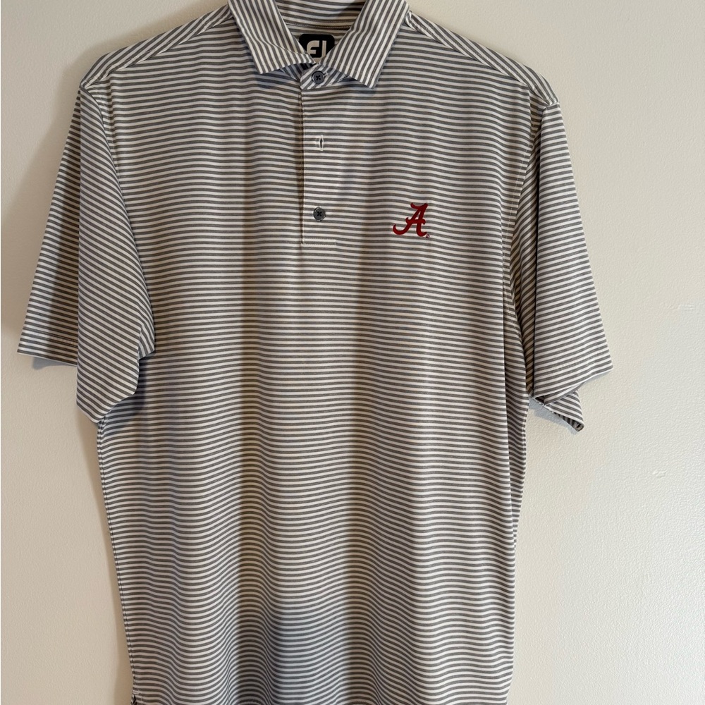 FootJoy Striped Gray Alabama Polo Shirt